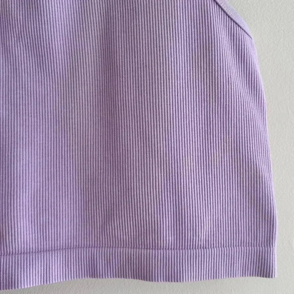J.o&co Light Support Seamless Rib Knit Tank Top, Lilac/Lavender Tank, Size M-L - Picture 8 of 16